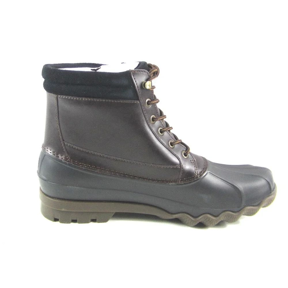 Sperry Brewster Men's Amaretto Brown Duck Rain Mud Winter Snow Boots Sz 10 M NEW